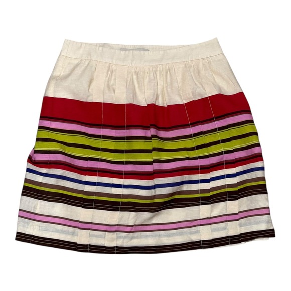 LOFT Dresses & Skirts - LOFT Striped Mini Skirt Womens 0P Multicolor Excellent Pleated High Waist‎